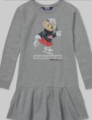 $60 • Buy Ralph Lauren Girls Grey Bear Dress 8-10 Years (M)