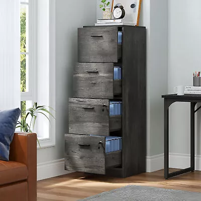 4-Drawer File Cabinet Office 15.86  Deep Filing Cabinet Storage Organizer W/Lock • $101.99