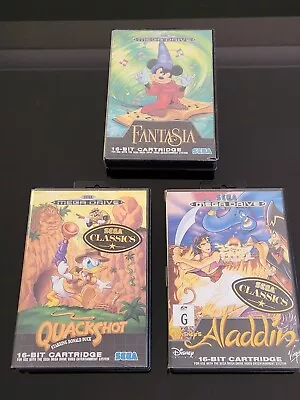 Sega Mega Drive Quackshot Aladdin & Fantasia Ozisoft Disney • $34