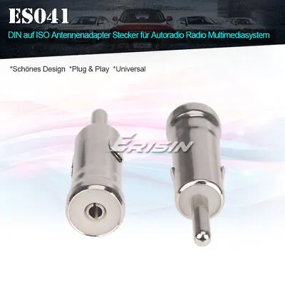 ISO Female To Din Male Radio Aerial Antenna Adapter Converter For Car Stereo • £2.17