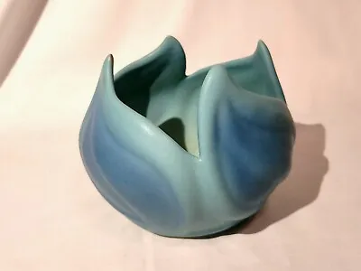 VAN BRIGGLE Pottery Turquoise LOTUS SWIRL Bowl/Vase/Planter • $45
