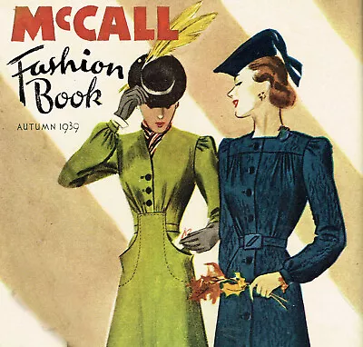 1930s Vintage McCall Fashion Book Fall 1939 Pattern Catalog Ebook Copy On CD • $16.95