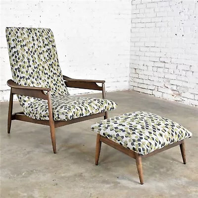 MCM Scandinavian Modern Style High Back Lounge Chair & Ottoman Attr Home Chair   • $3995