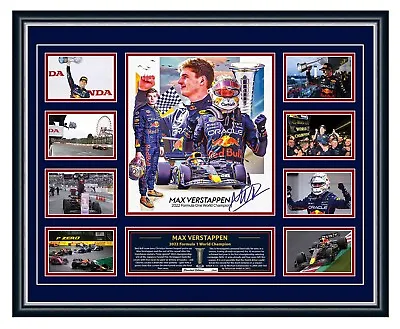 $119.99 • Buy Max Verstappen 2022 Formula 1 F1 World Champion Signed Ltd Ed Framed Memorabilia
