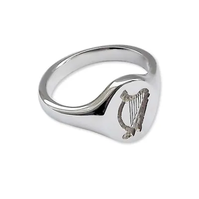 NEW Engraved Signet Rings 925 Solid Sterling Silver 14x12mm Oval UK Hallmarked • £92.91