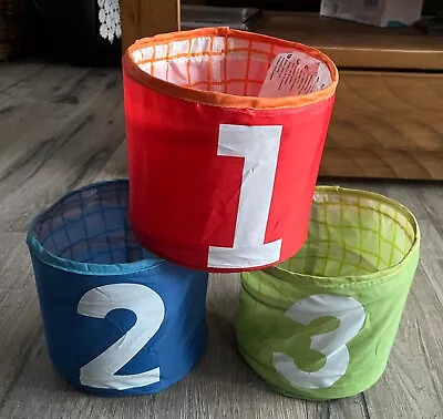 Ikea Kusiner 3 Round Toys Storage Baskets Set • £12