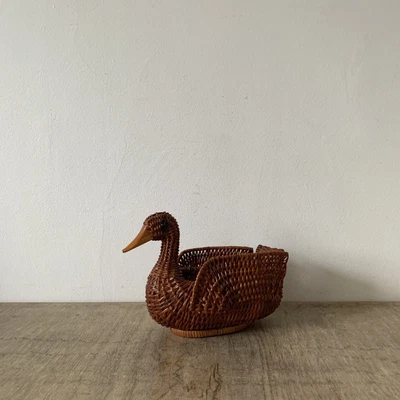 £8.50 • Buy Vintage Style Duck Wicker Weave Bamboo Basket Storage Woven Egg Display Kitchen