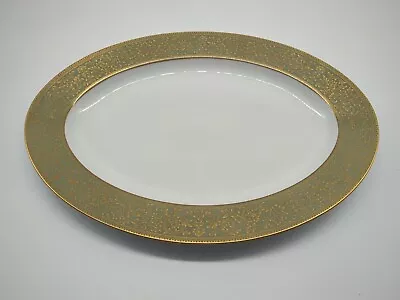 Sango Versailles Green & Gold 16  Oval Serving Platter 3632 • $25