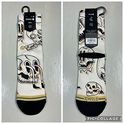 Stance “Talkin Heads” Skulls Crew Socks Brand New Size M Perfect For Halloween • $12.95