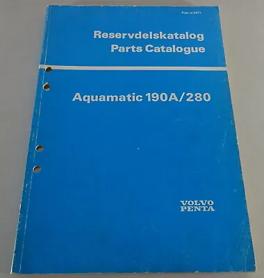 Spare Parts List / Reservdelskatalog Volvo Penta Boat Motor Aquamatic 190A/280 • $75.30