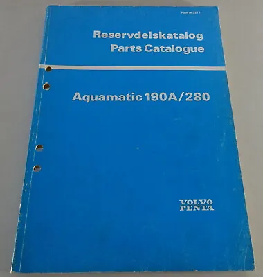 Spare Parts List / Reserve Catalogue Volvo Penta Boat Engine Aquamatic 190A / 280 • $74.35