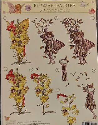 STUDIOLIGHT FLOWER FAIRIES No.16 A4  3d Step By Step Decoupage Sheet Not Die-cut • £0.99