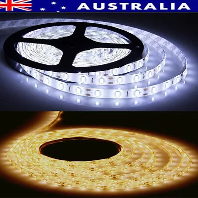 5M 3528 300LEDS Cool Warm White 12V SMD LED Strip Lights Waterproof Home Decor • $7.99