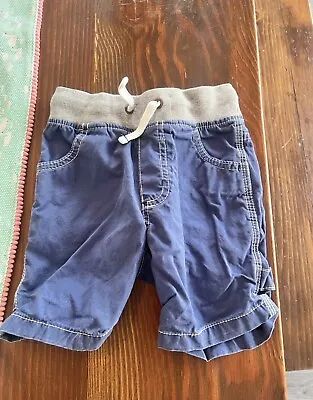 Mini Boden Boys Shorts Size 3t Elastic Waist Pull On Cargo Blue Shorts • $6.50