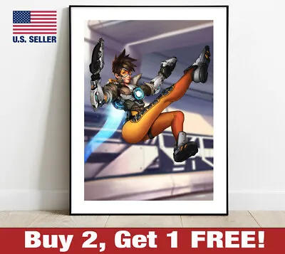 $22.95 • Buy Overwatch Tracer 18  X 24  Poster Print Game Room Man Cave Wall Art Decor 3