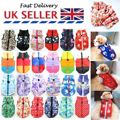 £3.03 • Buy UK Pet Dog Puppy Clothes Coat Jacket Winter Warm Quilted Padded Small Vest XS-XL