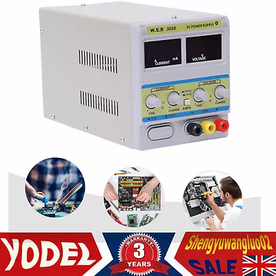 Adjustable DC Power Supply 0-30V 0-5A Digital Variable Lab Bench Power Supply EU • £53.07