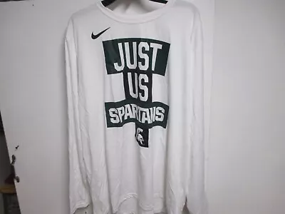 Nike Michigan State (spartans) Mens (just Us) Long Sleeve T Shirt Xxl) Nwt White • $16.99