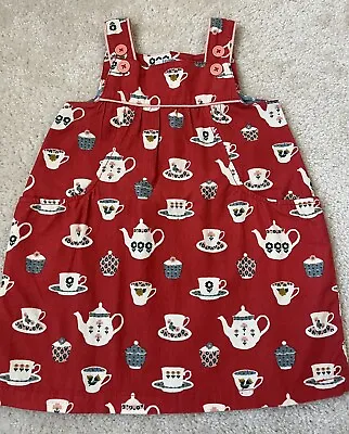 Mini Boden Girls Corduroy Jumper Dress Teapot Size 2-3 Year • $44.99