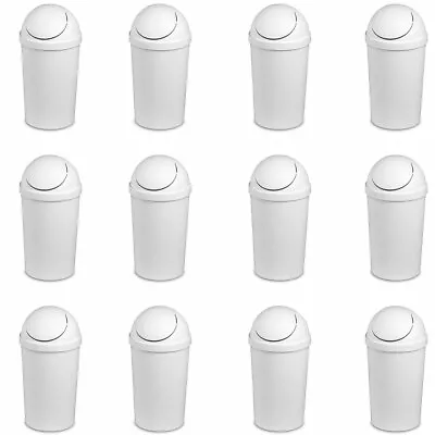 Sterilite 10838006 3 Gallon Round Swing Top Plastic Wastebasket White (12 Pack) • $72.99