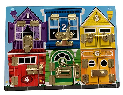 Melissa And Doug Latches Board Doors Locks Animals • $12.95