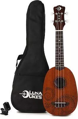 Luna Tattoo Mahogany Pineapple Soprano Ukulele - Satin Natural • $109