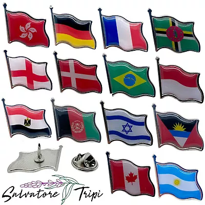 Country Flag PIN BADGE Lapel Nation State HIGH QUALITY Metal Enamel 200+ Options • £2.99