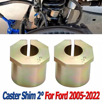 Caster Alignment Shim Pair For Ford F250 F350 F450 Super Duty 2005-2022 2Degrees • $48.99