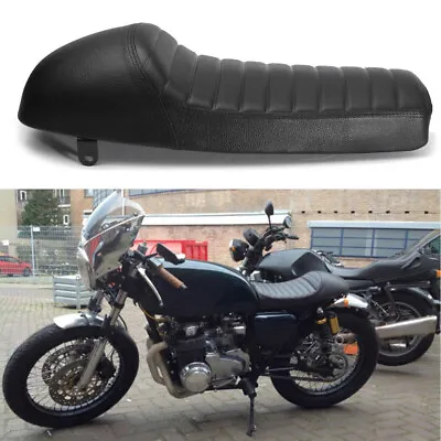 Motorcycle Cafe Racer Seat Flat & Hump Saddle For Honda CB GB Suzuki GS Yamaha • $34.73