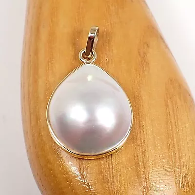 19x16 Mm Pear Teardrop Australian Mabe Pearl Pendant 375 9k 9ct Yellow Gold P88 • $183.67