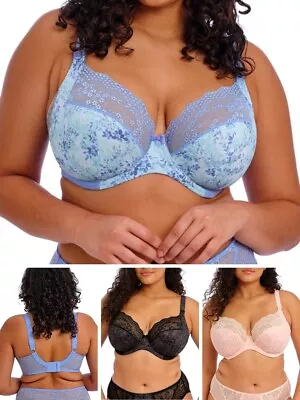 Elomi Lucie Bra Plunge Wired Three Section Stretch Lace Bras Lingerie • $49.24