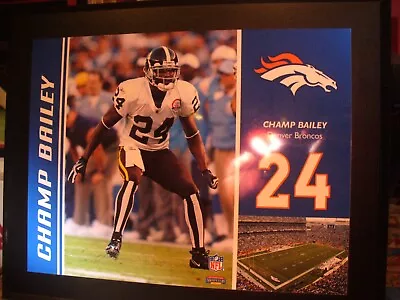 Denver Broncos Champ Bailey Sublimated Plaque By Mounted Memories EUC • $20