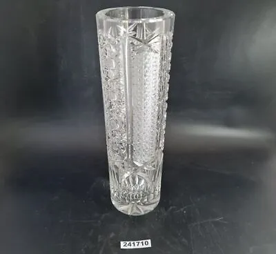 Solid Vase Glass Crystal Cylinder Shape Height 29 Cm Flower Vase #241710 • £16.38