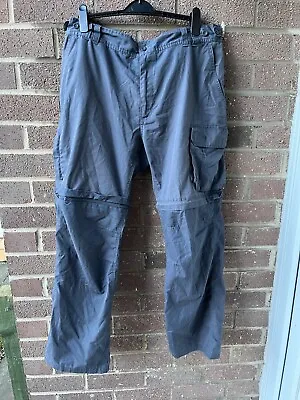 Men’s Trespass Cargo Trousers - Size Medium - Grey - Zip Off  - W 33 - 35” • £4