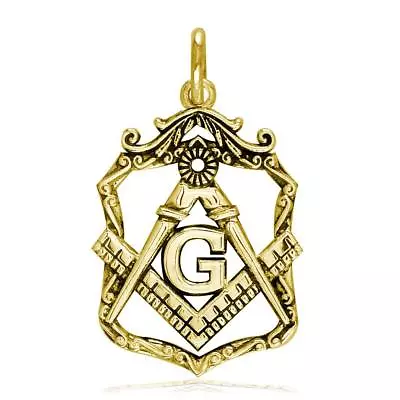 Small Open Masonic Initial G Charm In 14k Yellow Gold • $399