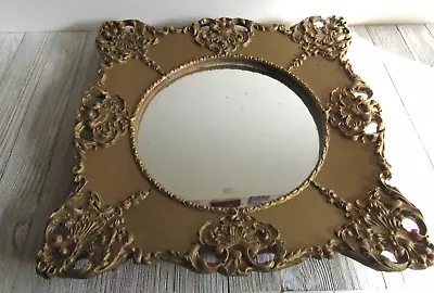 Vintage Florentine Mirror Wood/Gold Paint Ornate/Floral On Point Orientation • $75