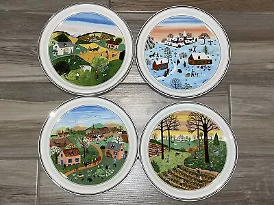 Villeroy & Boch The Four Seasons 4 Decorative Wall Plates 9 1/4  Gerard Laplau • $50