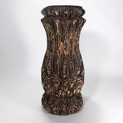 LARGE Vintage Marcrest New Zealand Maori Ponga Native Tree Fern Vase - Tiki Bar • $45.67