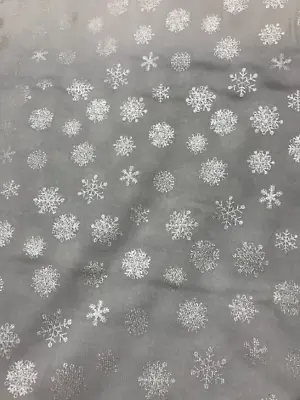 Magical Moments - Metallic White Snowflakes - Stof Cotton Fabric • $3.15