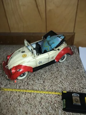 Vw Bug Convertible Tin Metal Surf Up • $89.99