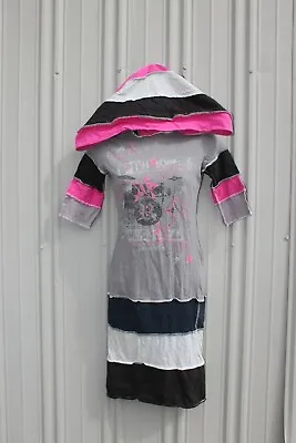 Upcycled Punk Rock  Boho Dress Teen Juniors Womens Size S/M Hood Fairy Elven  • $12.33