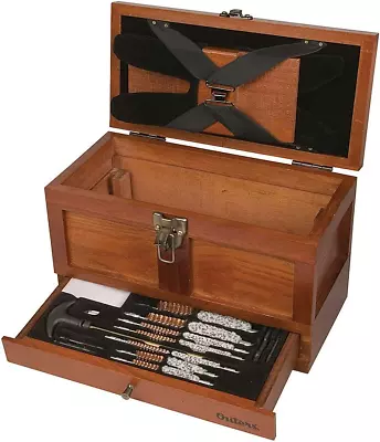 Wood Tool Box Hunting Gun Cleaning Chest Cabinet Primitive Wooden Storage .22 • $72.19