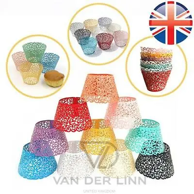 £2.98 • Buy Filigree Cupcake Wrapper Cases Vine Lace Wedding Birthday Cupcake Wrapper Cases