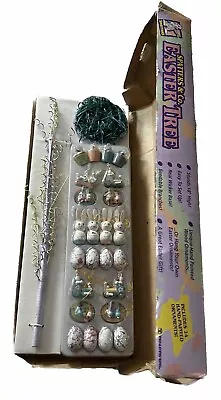 VINTAGE HOLIDAY EASTER TREE 24 Hand Painted Ornaments Open Box Unused • $23.99