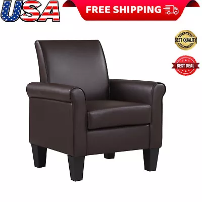 Modern Accent Faux Leather Chair Single Sofa Arm Chairs Seat Office Living Room  • $128.99