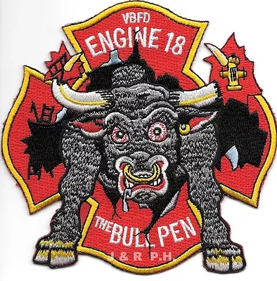 Virginia Beach  Engine - 18  Bull Pen  Virginia (4.5  X 4.5  Size) Fire Patch • $4.35