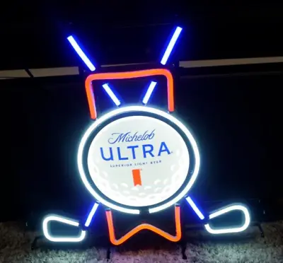 Michelob Ultra Beer Golf Clubs & Ball Led Light Up Sign Anheuser Busch Bud New • $250