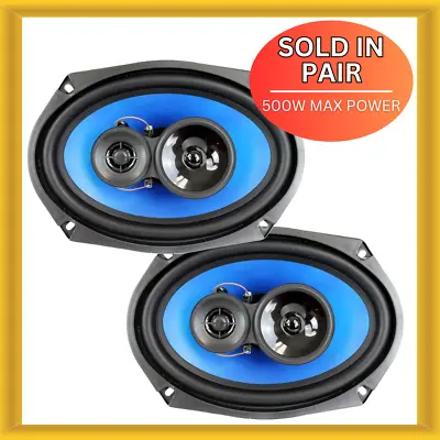 QPower QP693 6×9″ 6x9-Inch 500W Max Power 4-OHM Impedance 3-Way Car Speakers • $39.99