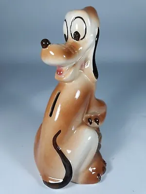 Vintage WALT DISNEY PLUTO Pup 7  Mickey Mouse's Dog Ceramic Bank Collectible • $19