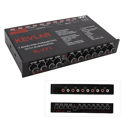 Car Hot Audio Graphic Equalizer Low Pass 7‑Band Variable Gain Adjustment High • £40.13